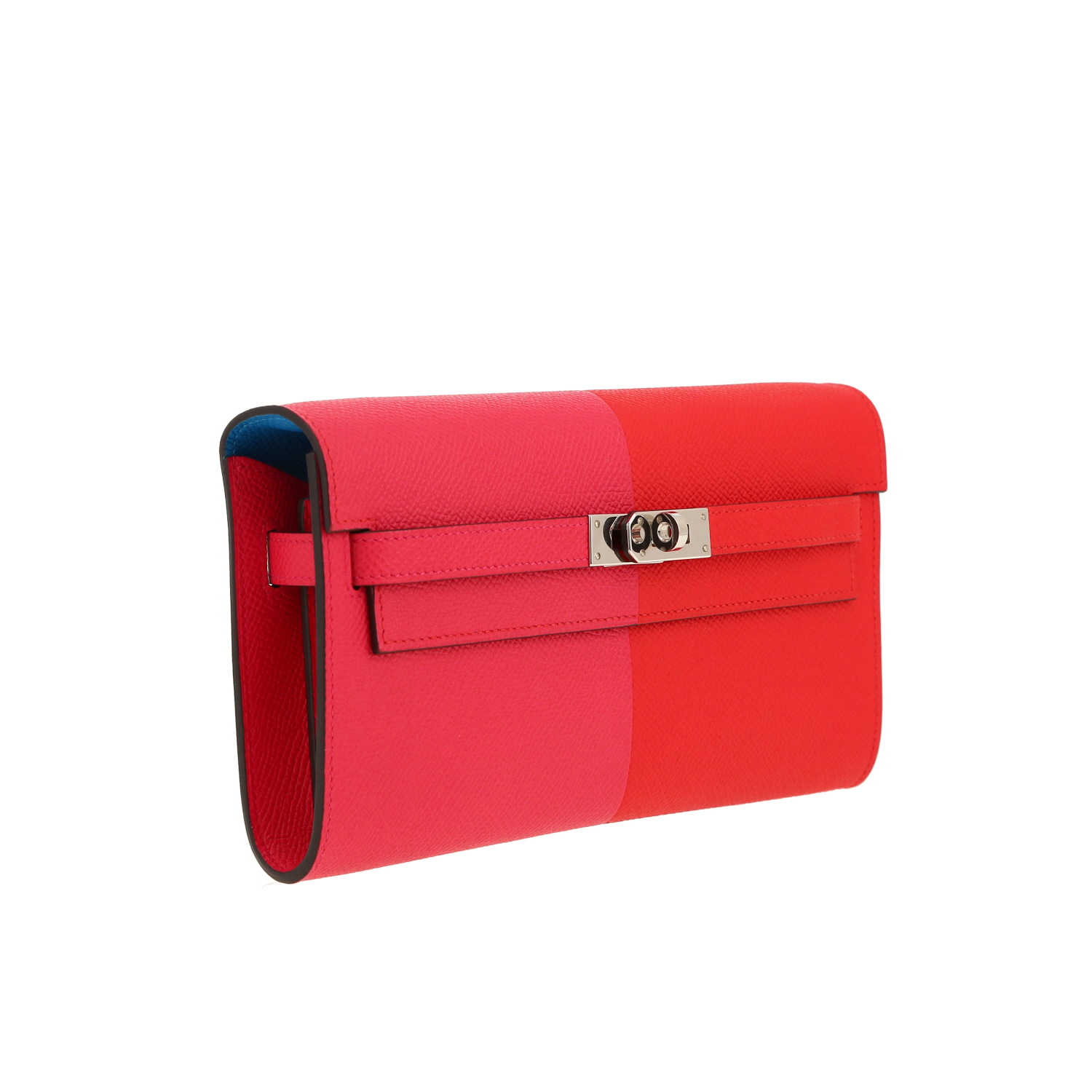 Hermès Kelly To Go Casaque shoulder bag in Rose extrême and Rouge de Coeur epsom leather - Detail D5