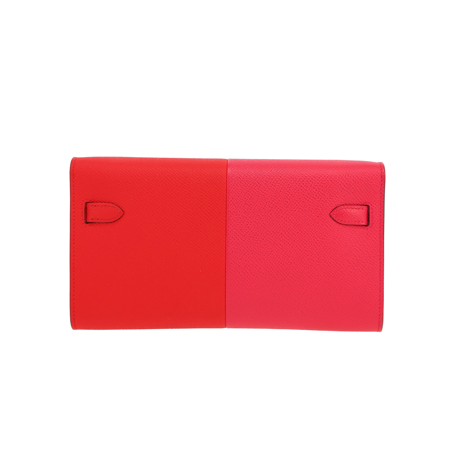 Sac bandoulière Hermès  Kelly To Go Casaque en cuir epsom Rose extrême et Rouge de Coeur - Detail D7