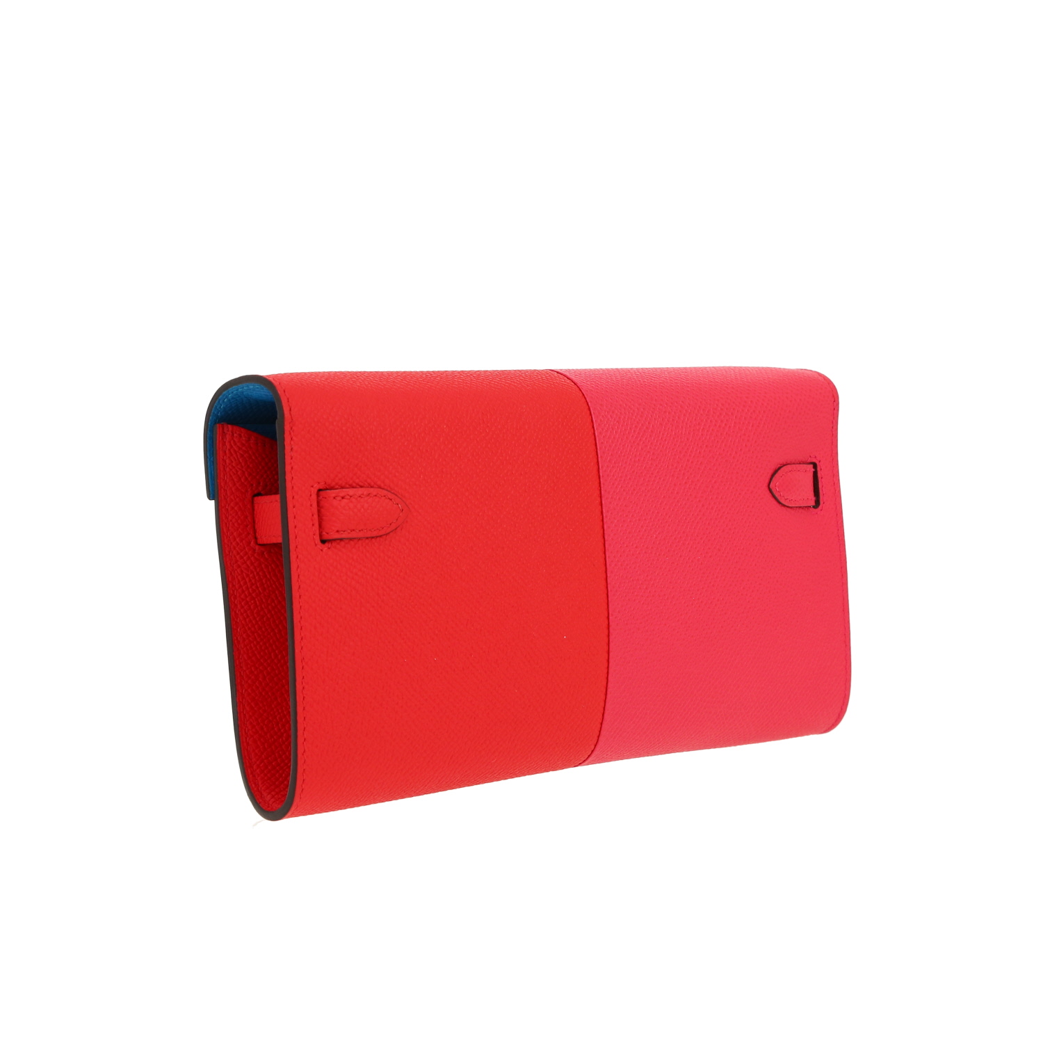 Sac bandoulière Hermès  Kelly To Go Casaque en cuir epsom Rose extrême et Rouge de Coeur - Detail D8