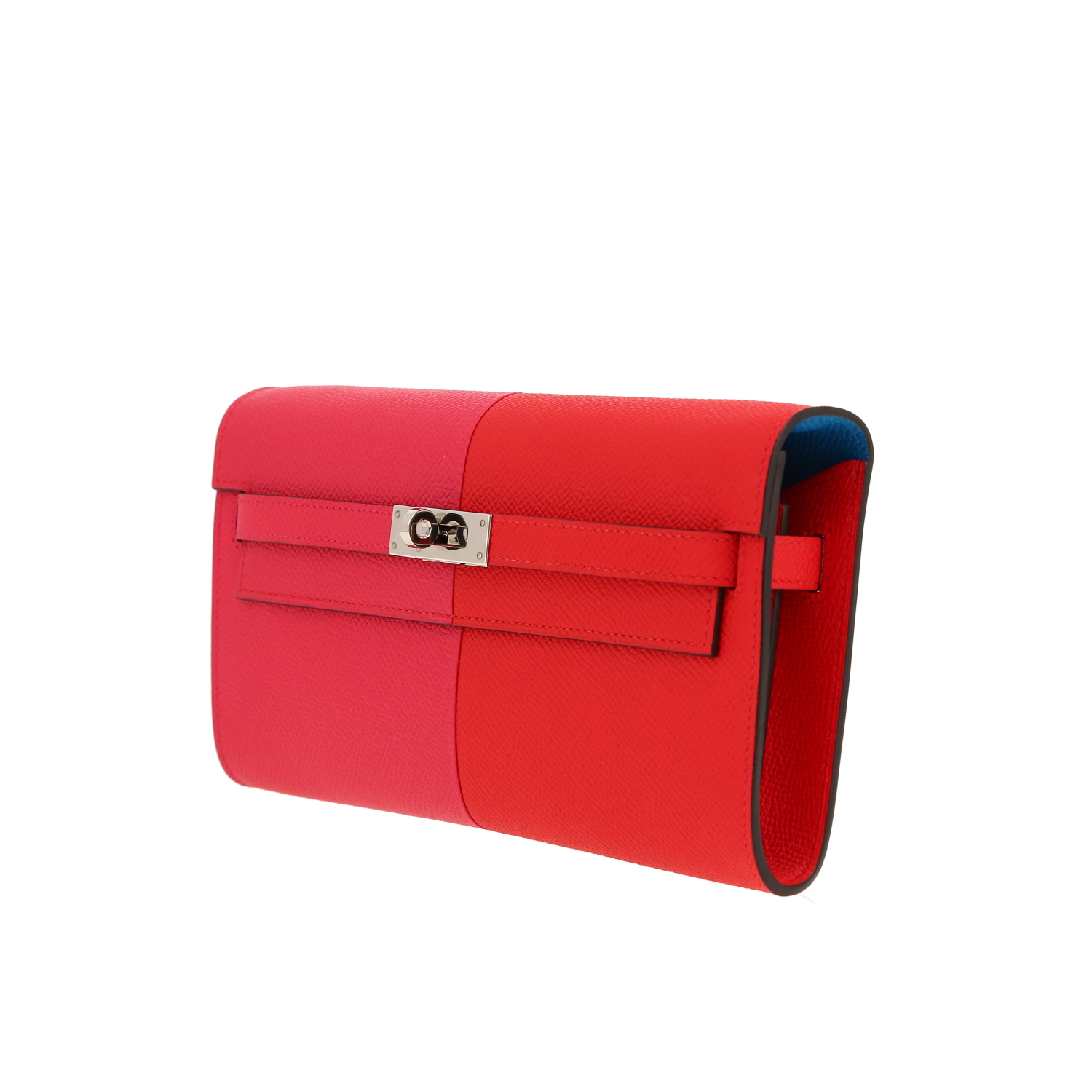 Sac bandoulière Hermès  Kelly To Go Casaque en cuir epsom Rose extrême et Rouge de Coeur - Detail D9