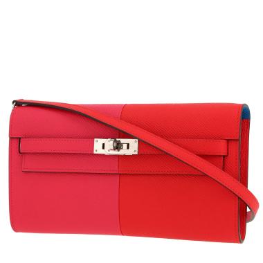 Hermès  Kelly To Go Casaque shoulder bag  in Rose extrême and Rouge de Coeur epsom leather