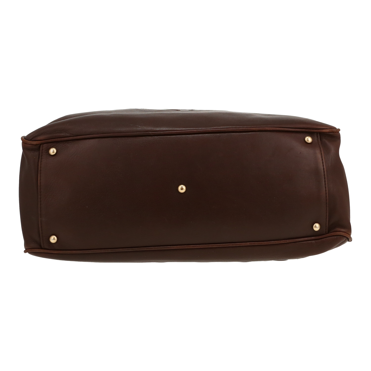 Chanel   shopping bag  in brown leather - Detail D1