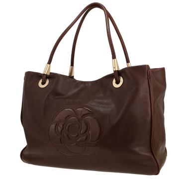 Chanel   shopping bag  in brown leather