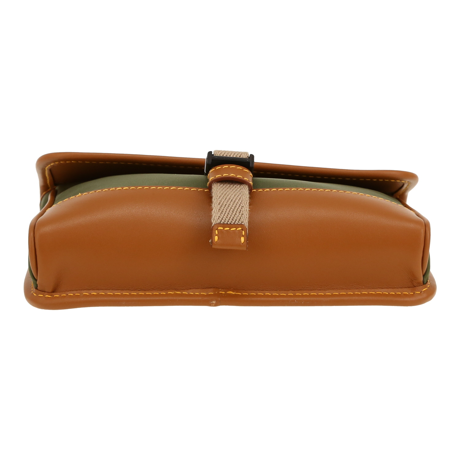 Sac bandoulière Prada  Re-nylon en toile vert-kaki et cuir marron - Detail D1