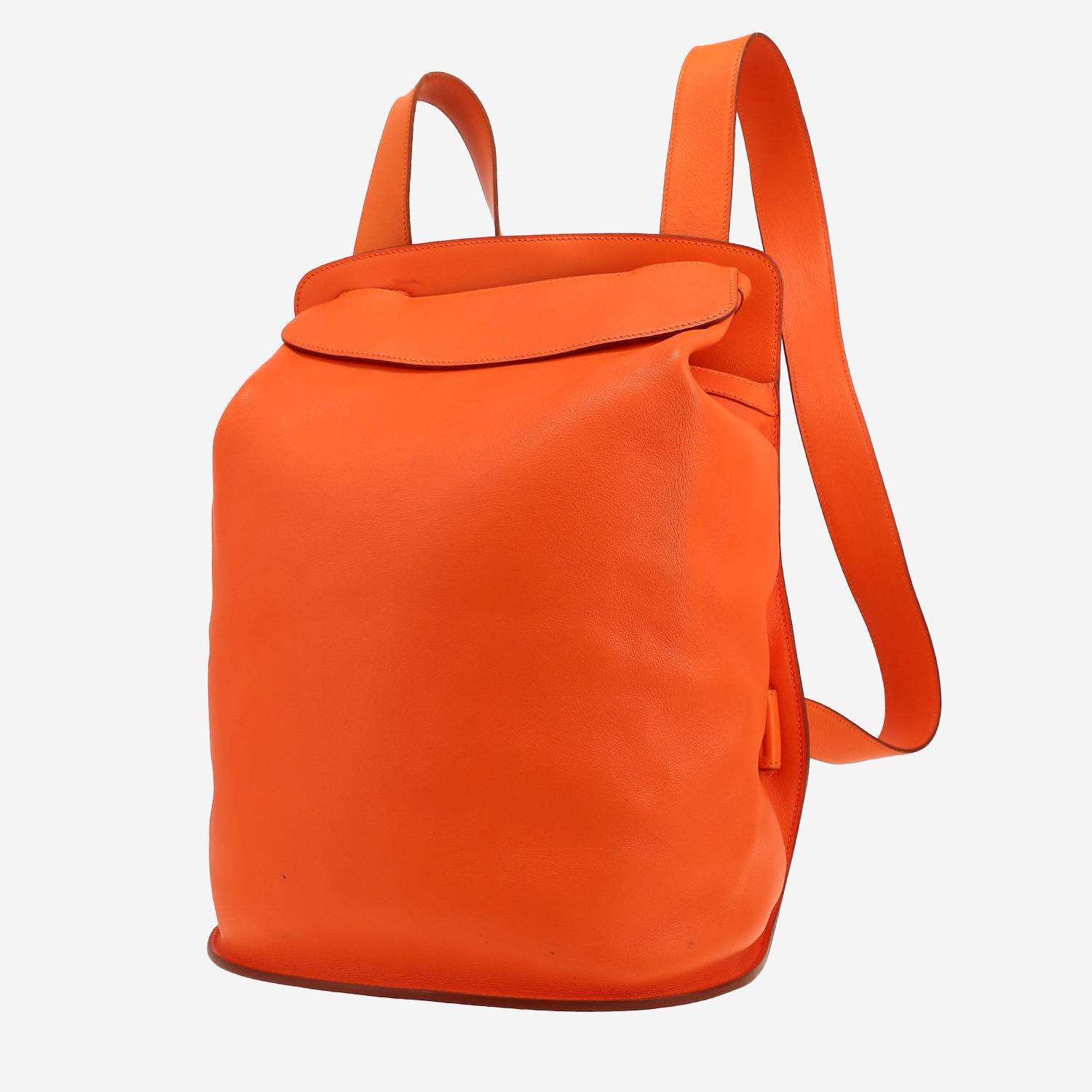 Zaino Hermès  Sherpa in pelle Swift arancione