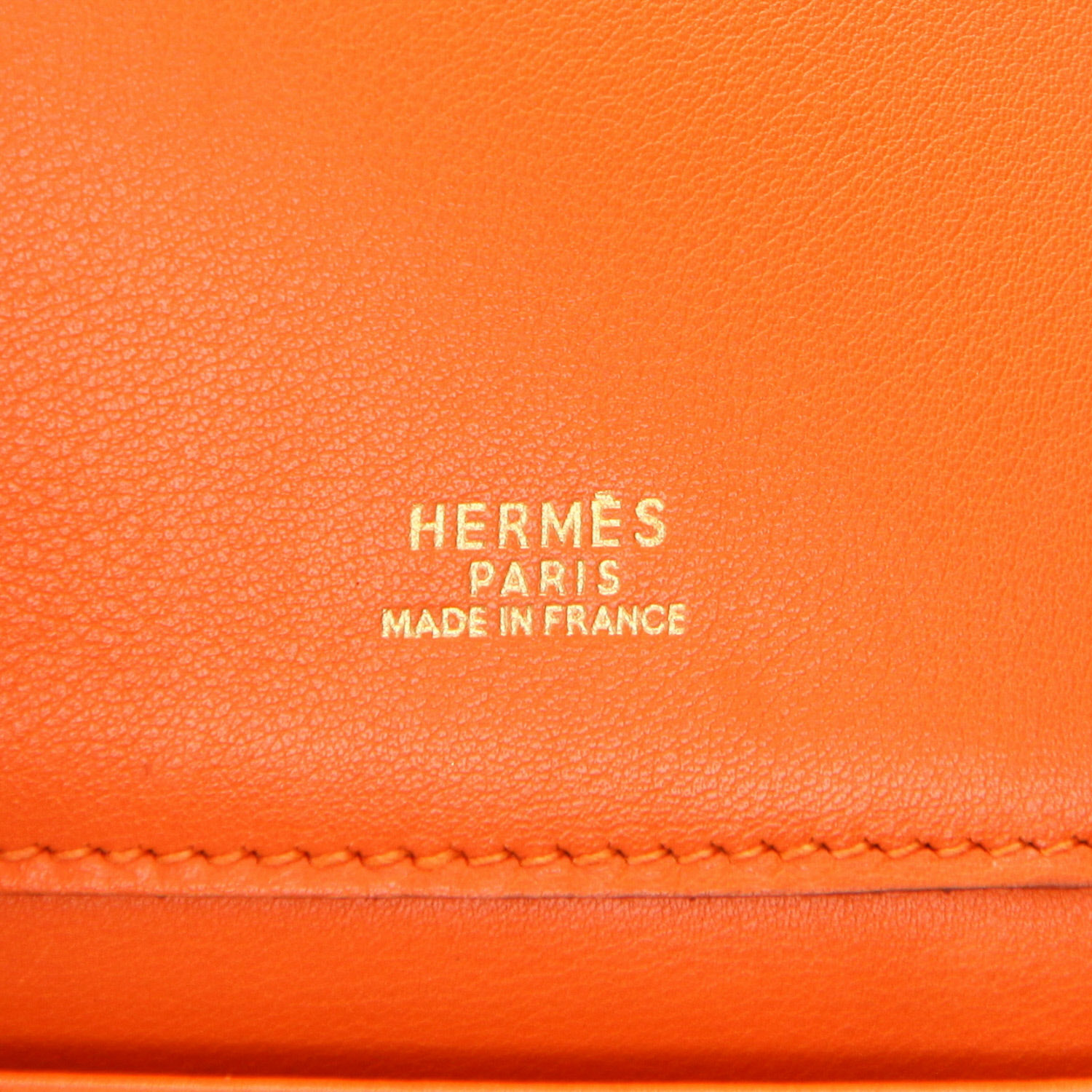 Sac à dos Hermès  Sherpa en cuir Swift orange - Detail D2