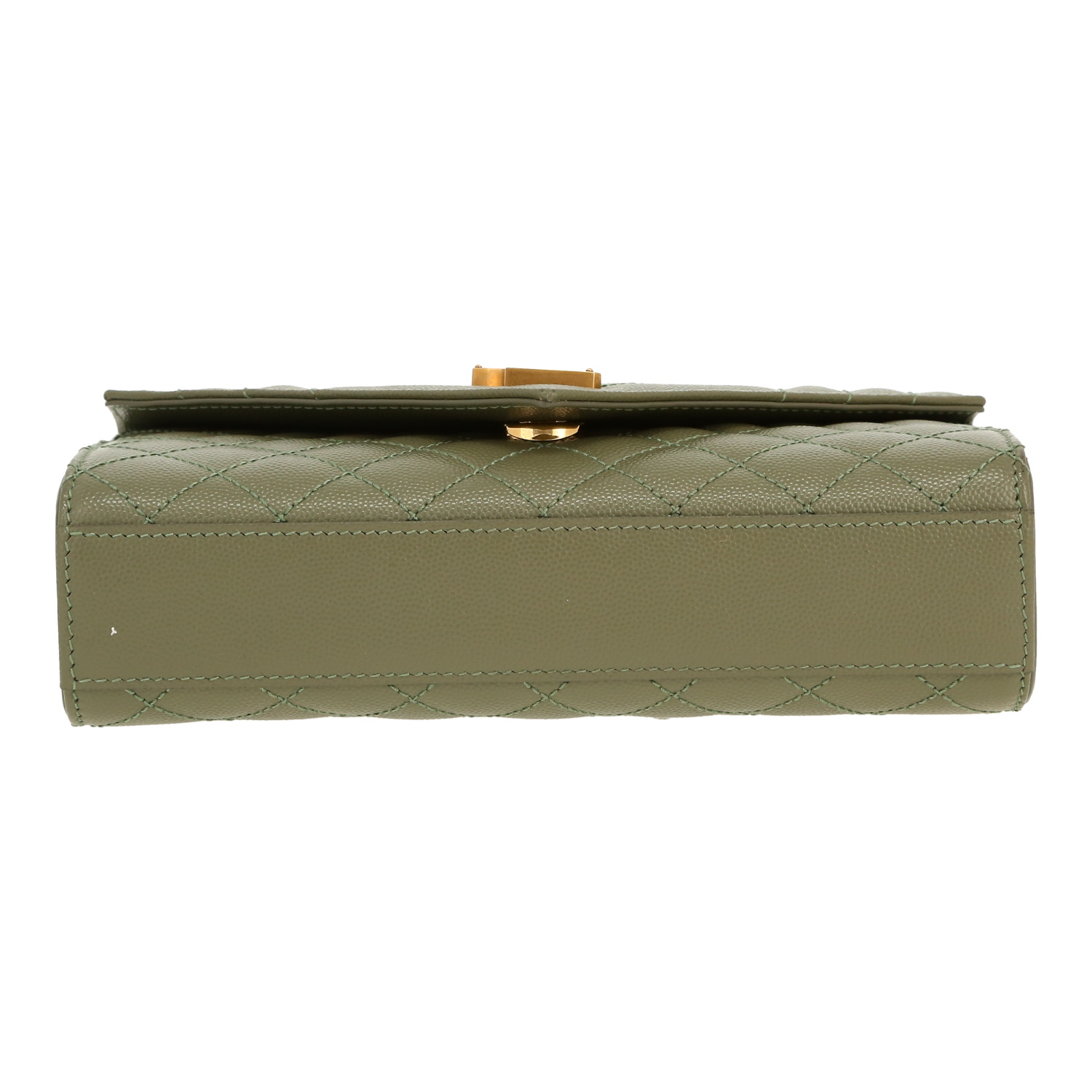 Borsa a tracolla Saint Laurent  Envelope in pelle martellata verde - Detail D1