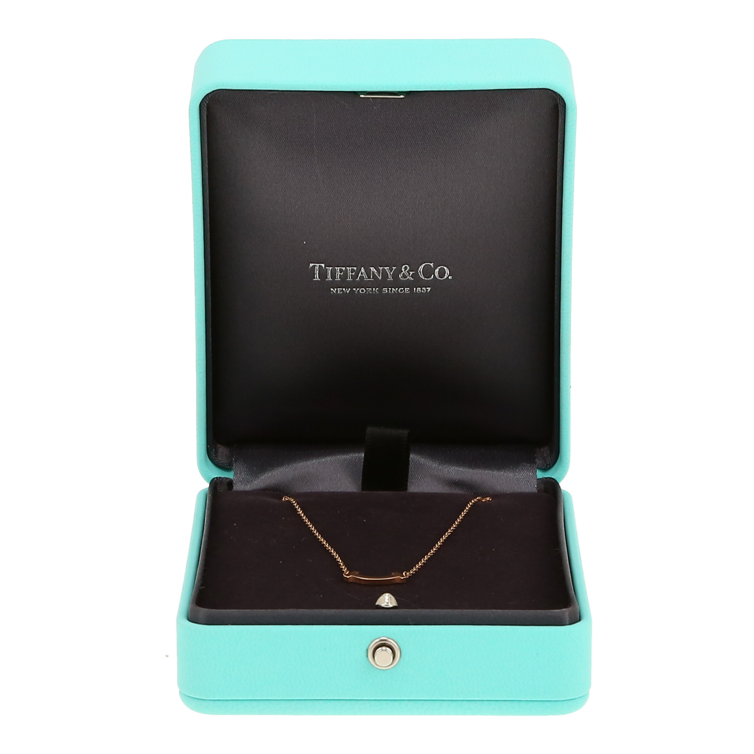 Tiffany 
Co Smile T mini necklace in pink gold - Detail D2
