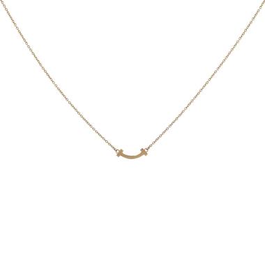 Collier Tiffany & Co Smile T mini en or rose