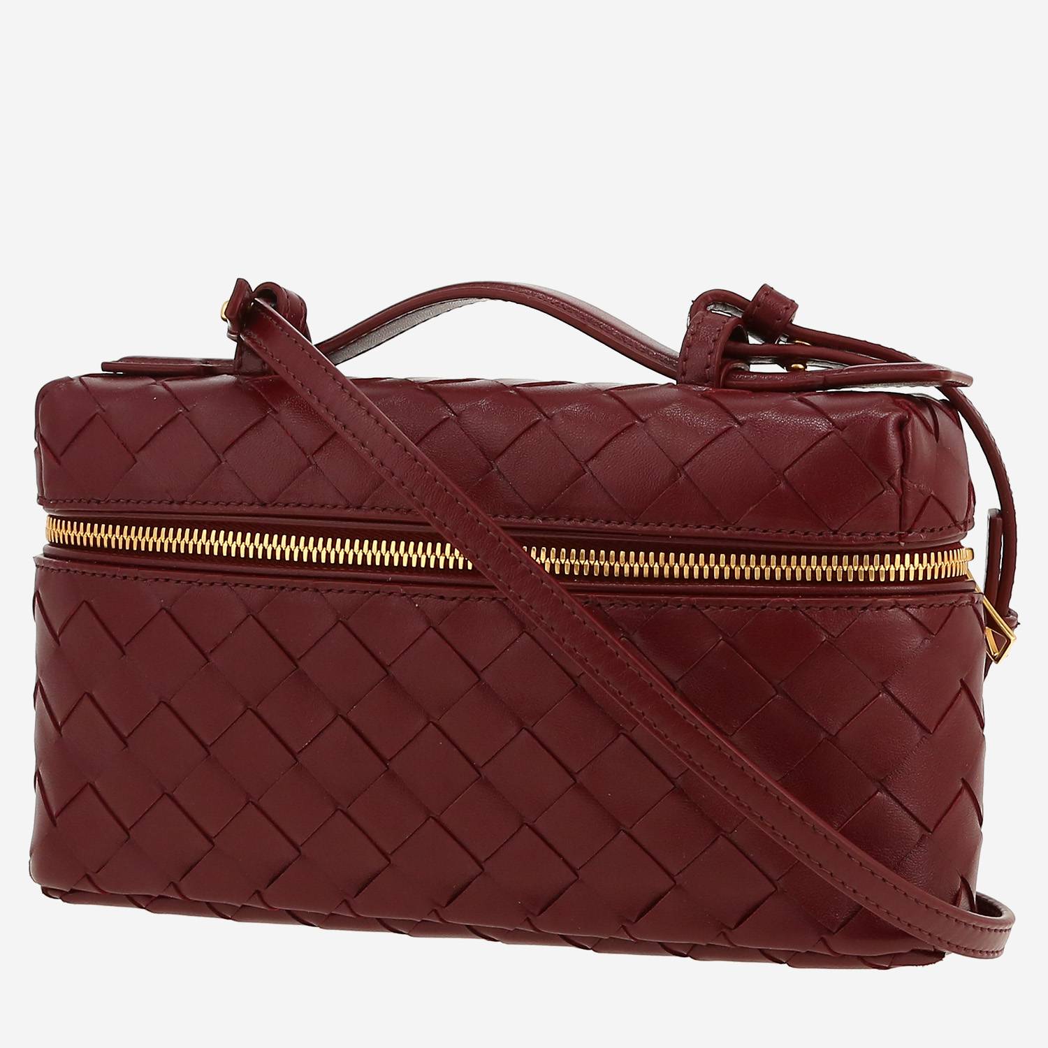 Bolso bandolera Bottega Veneta  Bang Bang en cuero intrecciato color burdeos