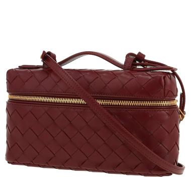 Bolso bandolera Bottega Veneta  Bang Bang en cuero intrecciato color burdeos
