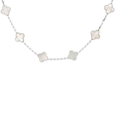 Van Cleef 
Arpels Vintage Alhambra necklace in white gold and mother of pearl
