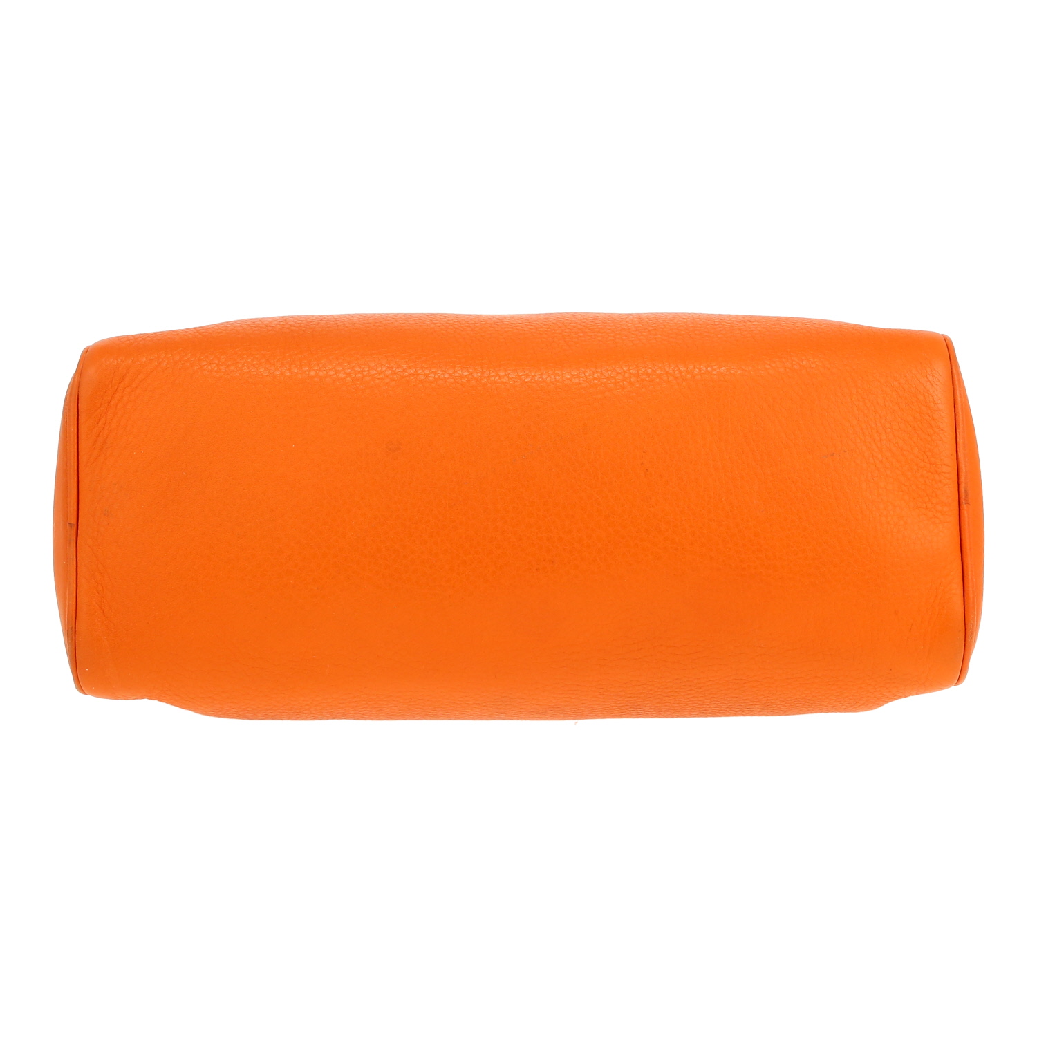 Prada   handbag  in orange grained leather - Detail D1