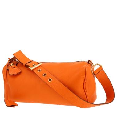 Borsa Prada   in pelle martellata arancione