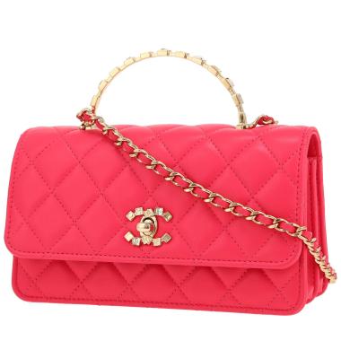 Borsa a tracolla Chanel   in pelle trapuntata rosa