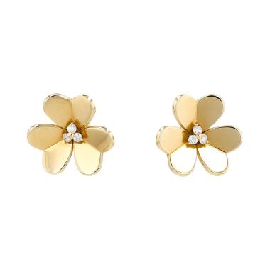 Orecchini Van Cleef 
Arpels Frivole modello grande in oro giallo e diamanti
