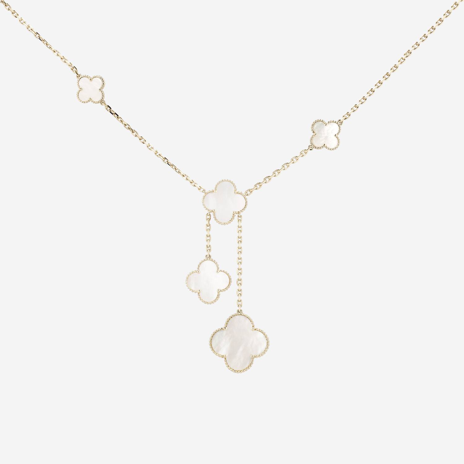 Van Cleef 
Arpels Magic Alhambra necklace in yellow gold and mother of pearl