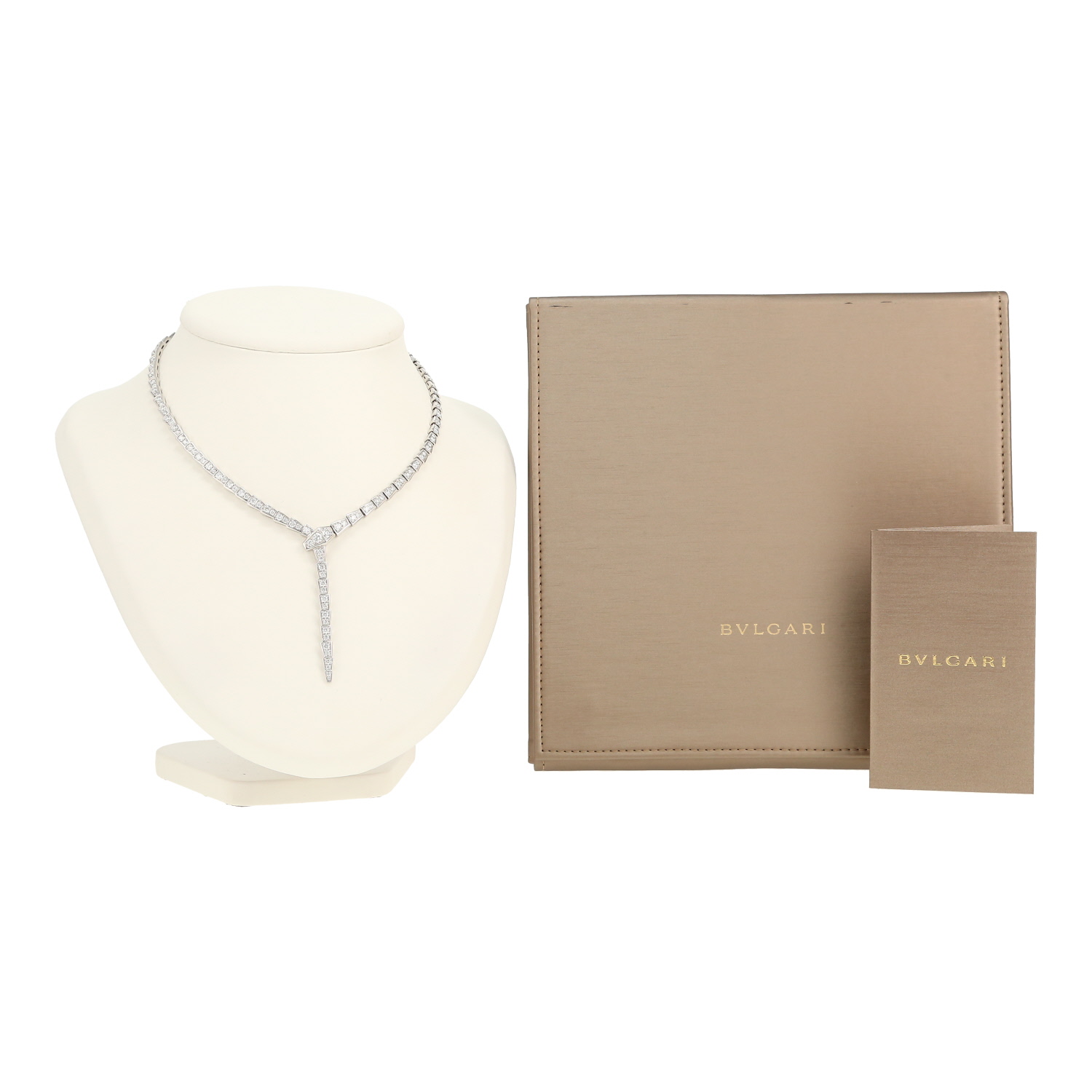 Collier Bulgari Serpenti Viper petit modèle en or blanc et diamants - Detail D2