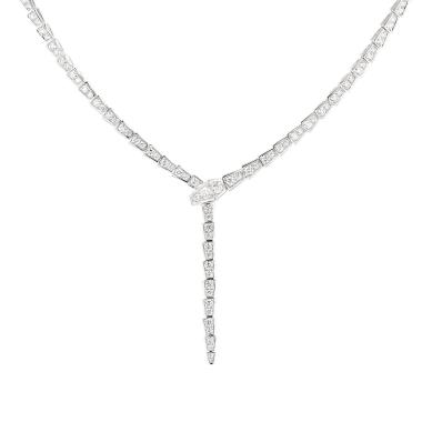 Bulgari Serpenti Viper small model necklace in white gold and diamonds