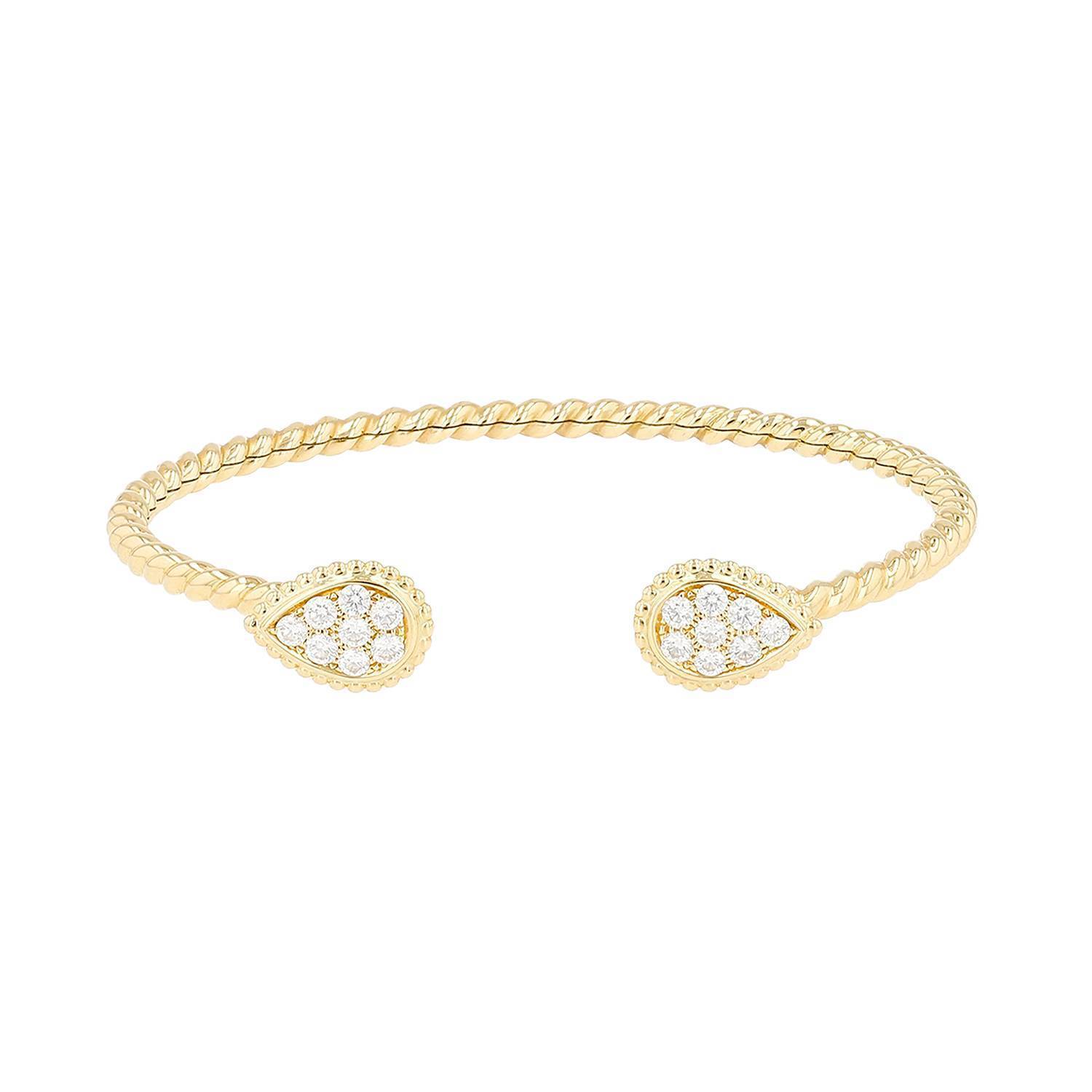 Bracelet Boucheron Serpent Bohème taille S en or jaune et diamants