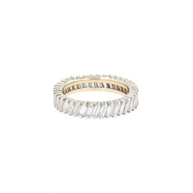 Vintage  wedding ring in yellow gold, white gold and diamonds
