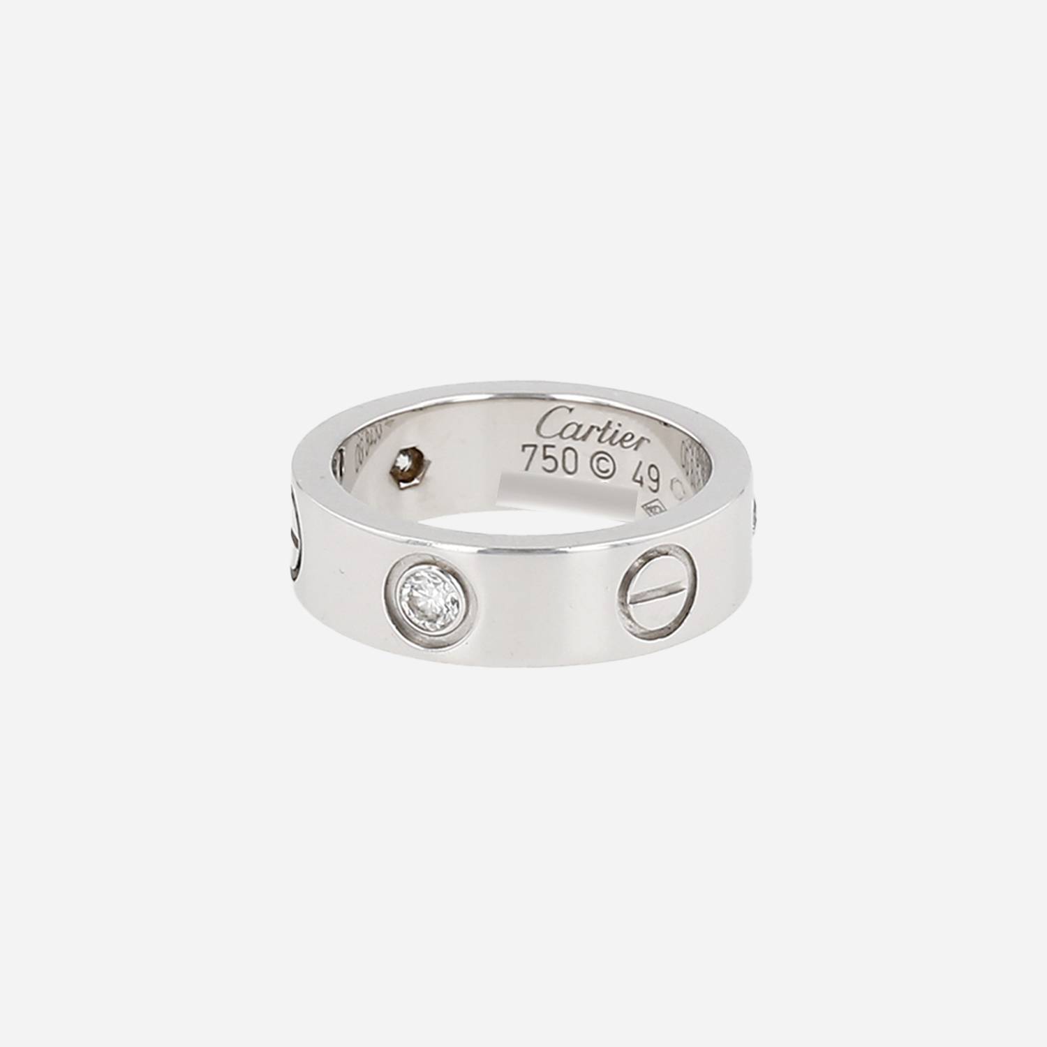 Bague Cartier Love en or blanc et diamants