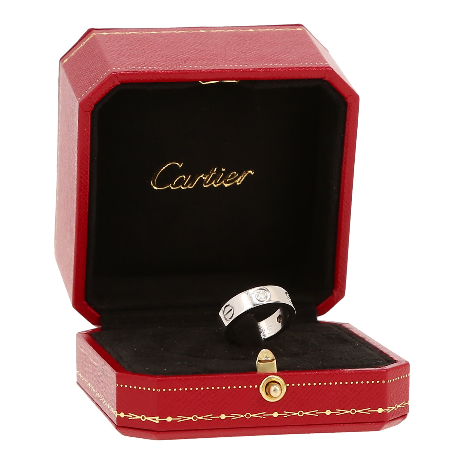 Bague Cartier Love en or blanc et diamants - Detail D2