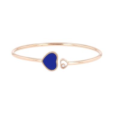 Chopard Happy Hearts bracelet in pink gold, diamond and lapis-lazuli