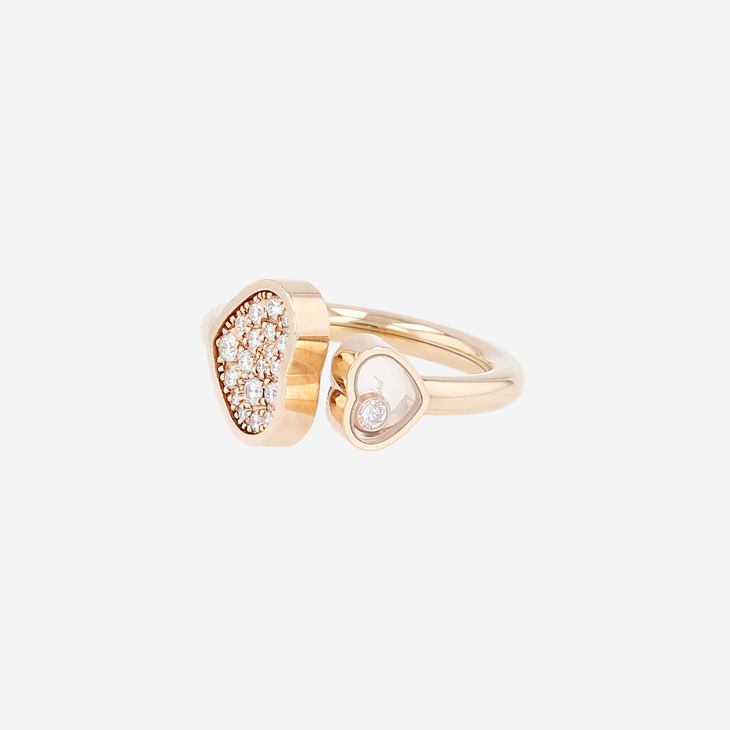 Chopard Happy Hearts ring in pink gold and diamonds