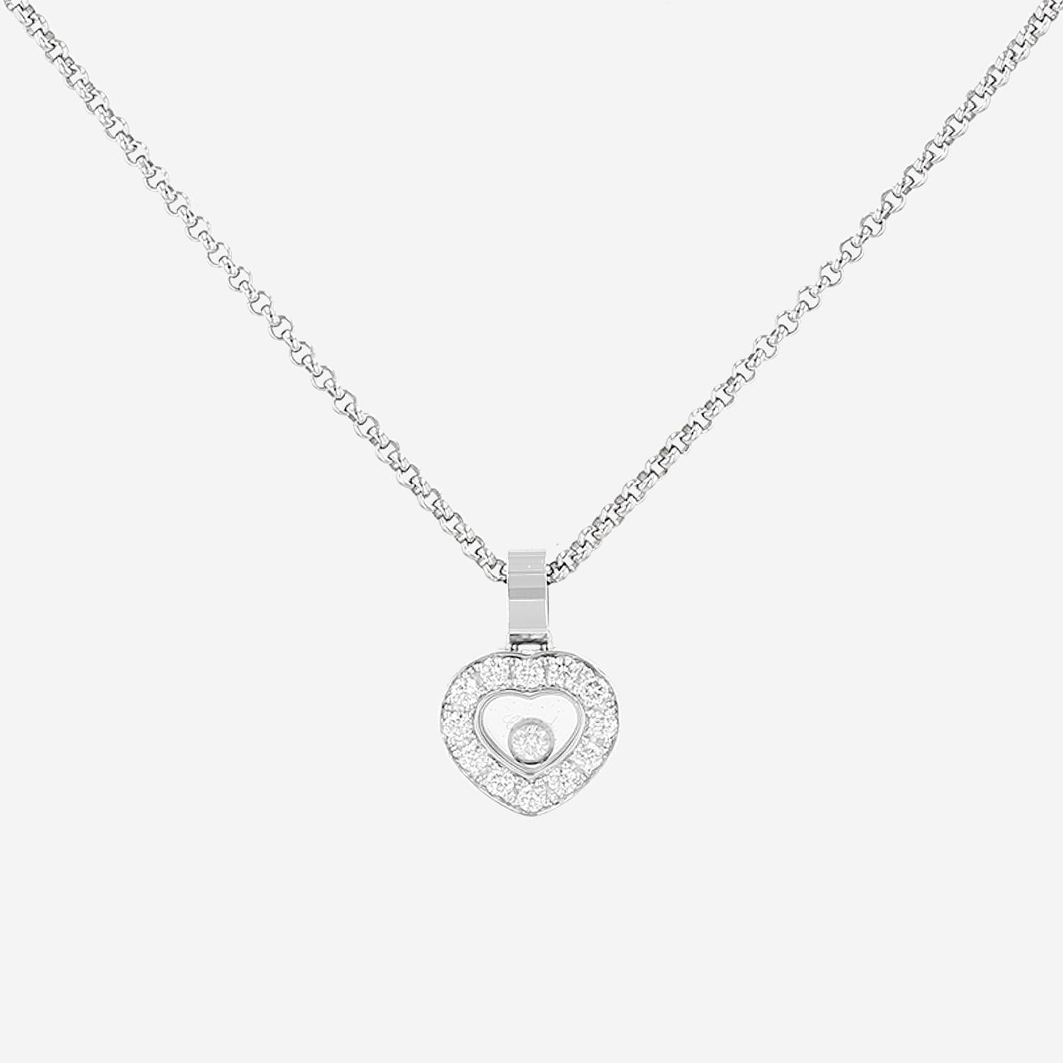 Collar Chopard Happy Heart de oro blanco y diamantes