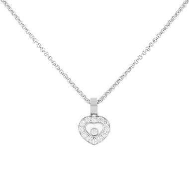 Collier Chopard Happy Heart en or blanc et diamants
