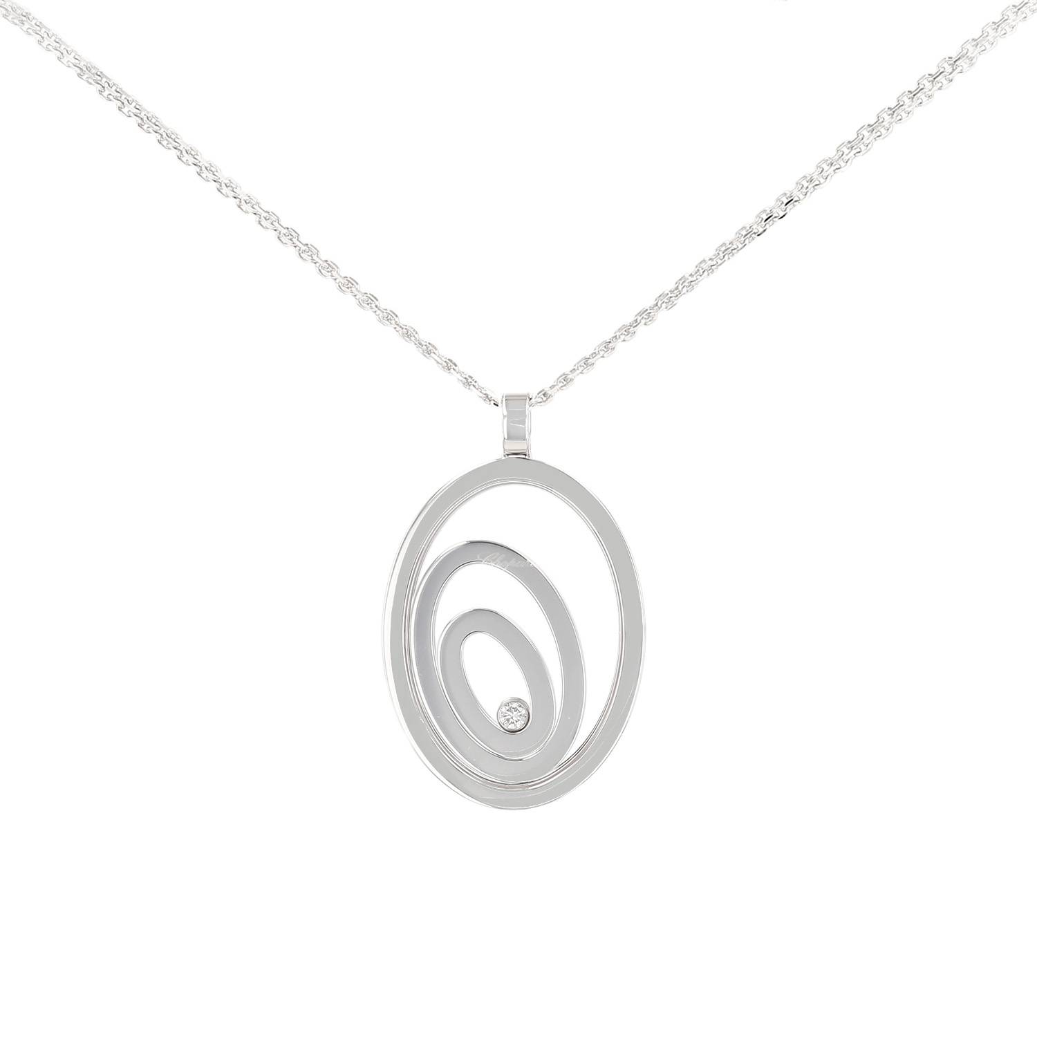 Collier Chopard Happy Spirit en or blanc et diamant