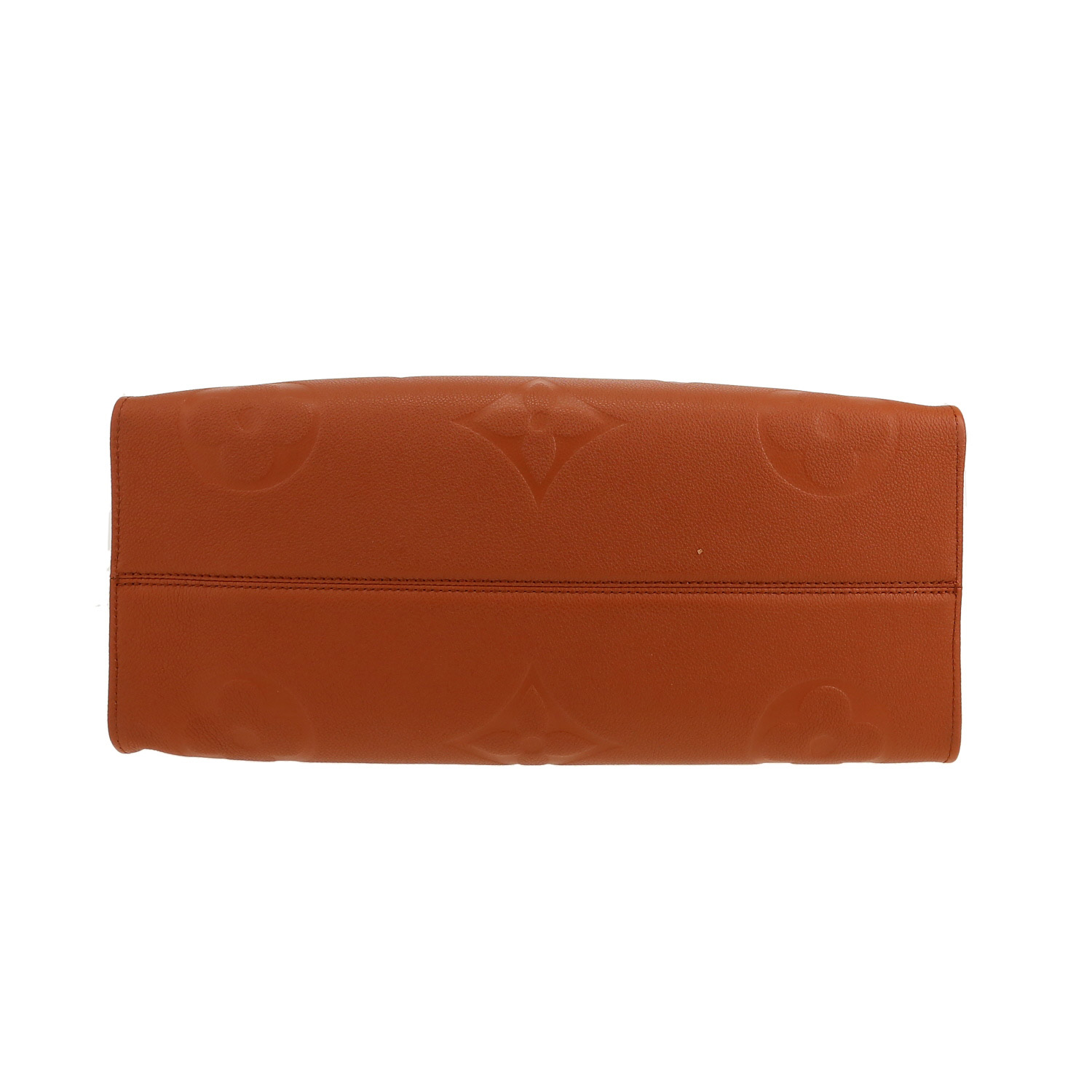 Sac cabas Louis Vuitton  Onthego grand modèle  en cuir monogram empreinte marron - Detail D1