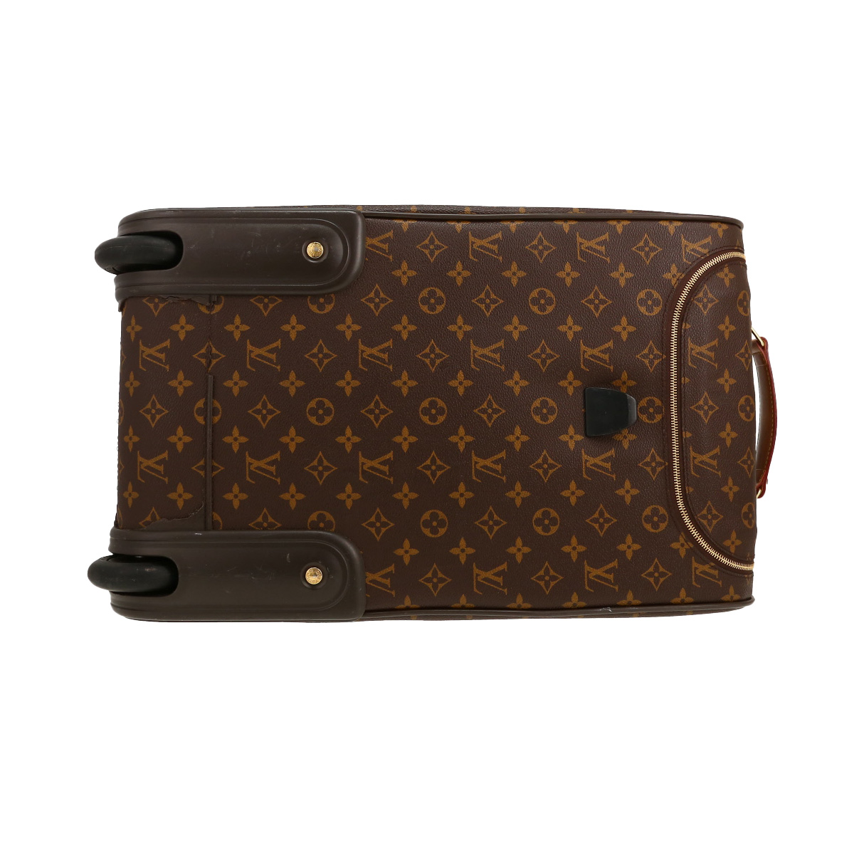 Bolsa de viaje Louis Vuitton  Eole en lona Monogram revestida marrón y cuero natural - Detail D1