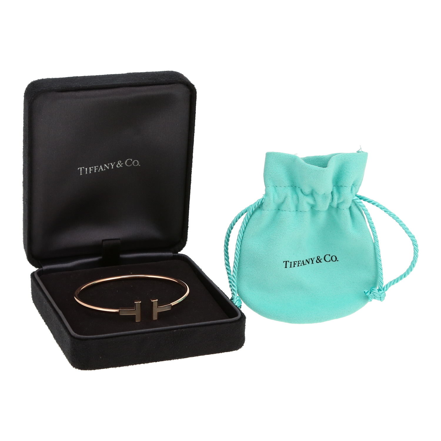 Tiffany 
Co Tiffany T bracelet in pink gold and mother of pearl