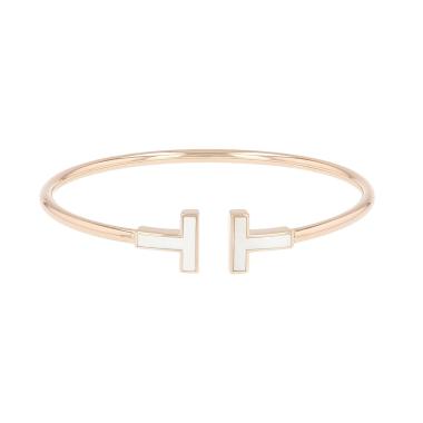 Tiffany 
Co Tiffany T bracelet in pink gold and mother of pearl