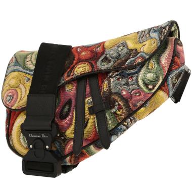 Dior  Saddle shoulder bag  in multicolor canvas