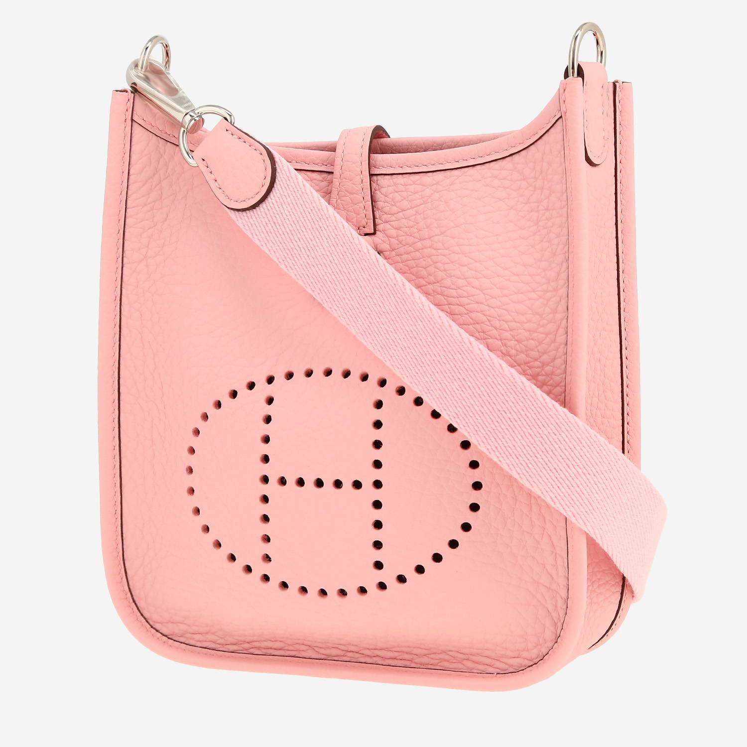 Bolso bandolera Hermès  Mini Evelyne en cuero taurillon clémence Rose Sakura