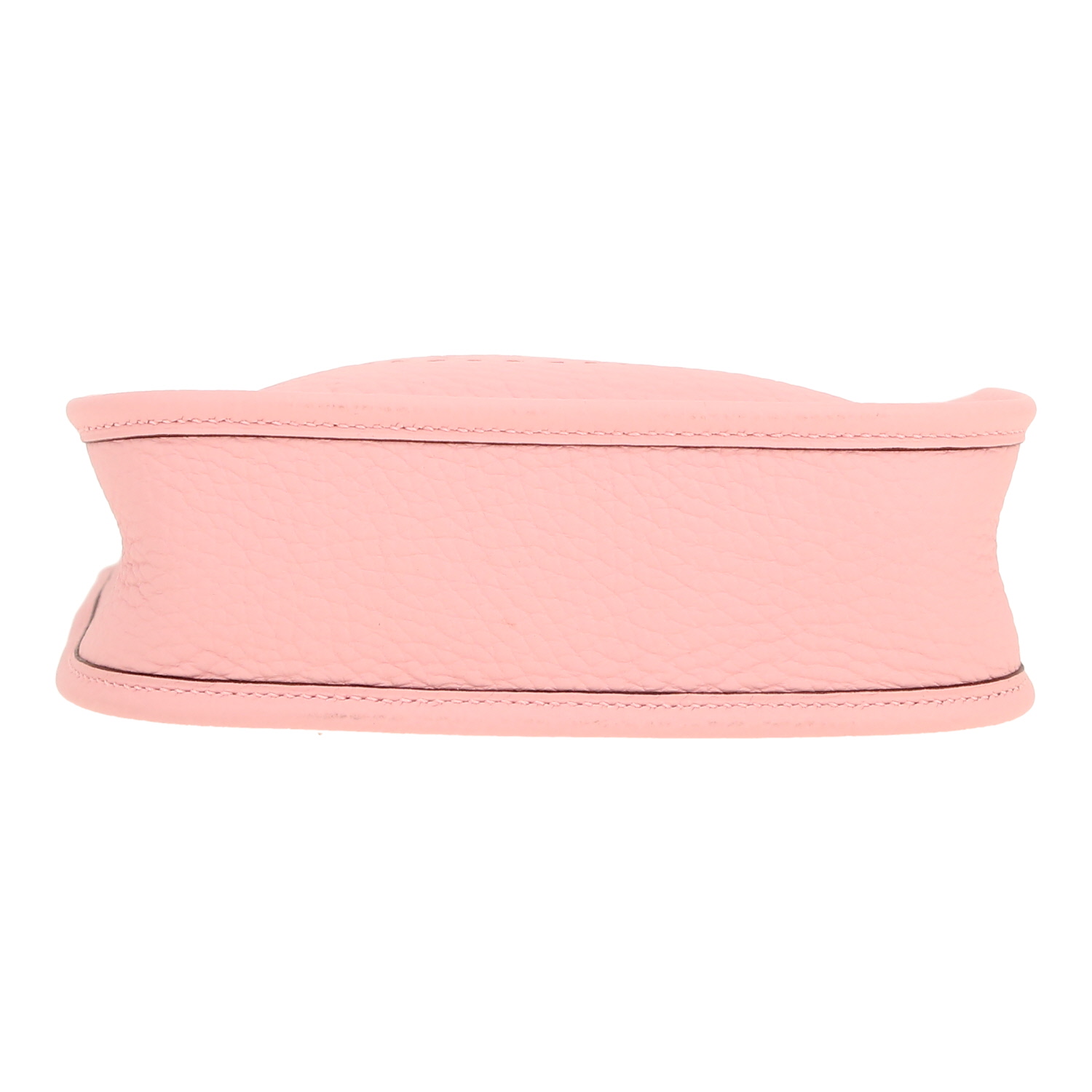 Sac bandoulière Hermès  Mini Evelyne en cuir taurillon clémence Rose Sakura - Detail D1