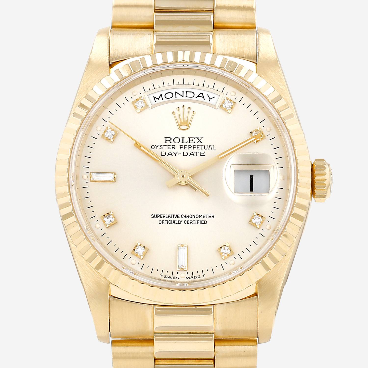 Montre Rolex Day-Date en or jaune Ref: Rolex - 18238  Vers 1995