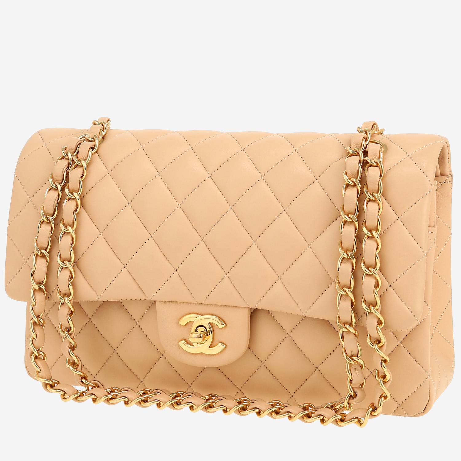 Chanel  Timeless Classic handbag  in beige quilted leather
