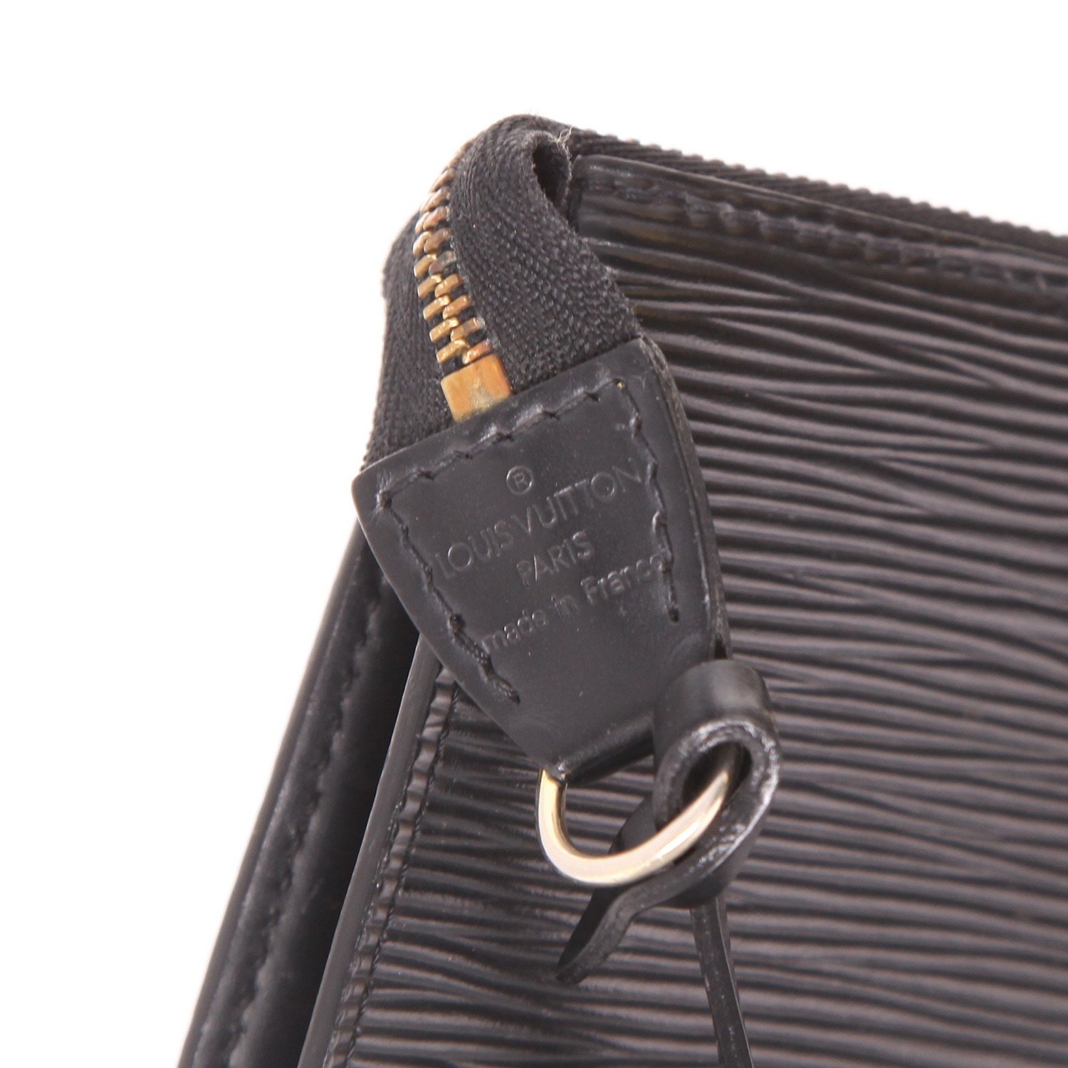 Bolso de mano Louis Vuitton  Pochette accessoires en cuero Epi negro - Detail D2