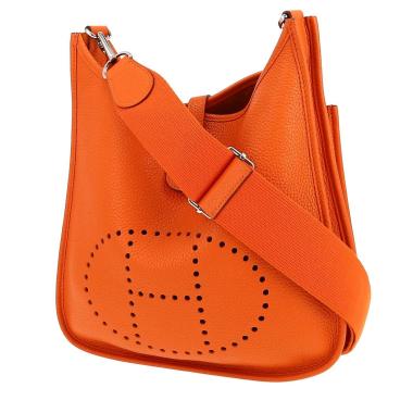 Sac bandoulière Hermès  Evelyne III en cuir togo orange