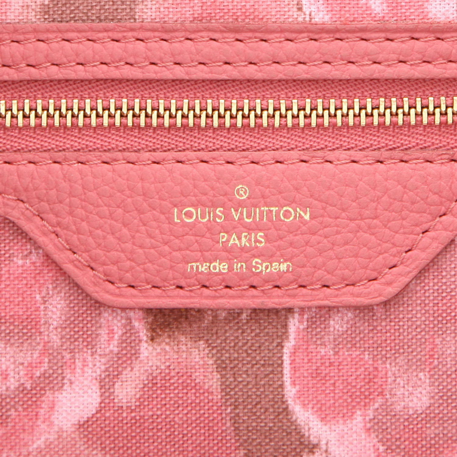 Shopping bag Louis Vuitton  Neverfull Editions Limitées modello medio  in tela monogram e pelle rosa - Detail D2