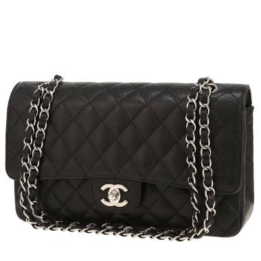 Bolso de mano Chanel  Timeless Classic en cuero granulado acolchado negro
