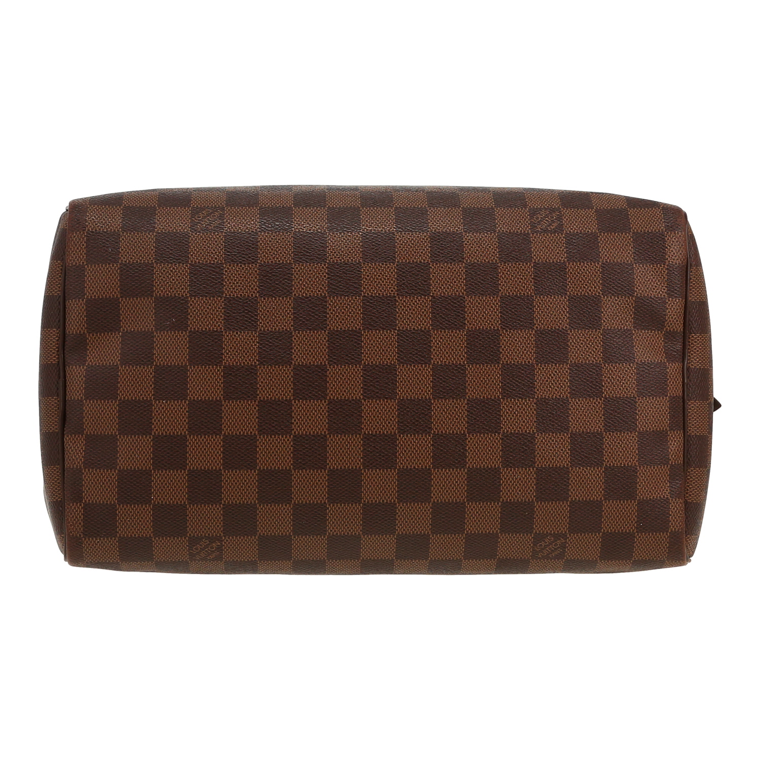 Bolso de mano Louis Vuitton  Speedy 30 en lona a cuadros ébano y cuero marrón - Detail D1