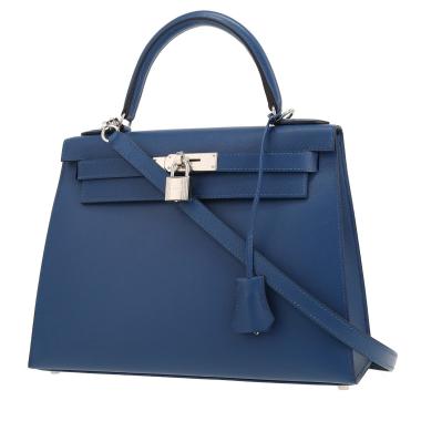 Borsa Hermès  Kelly 28 cm in Veau Madame Bleu Tie