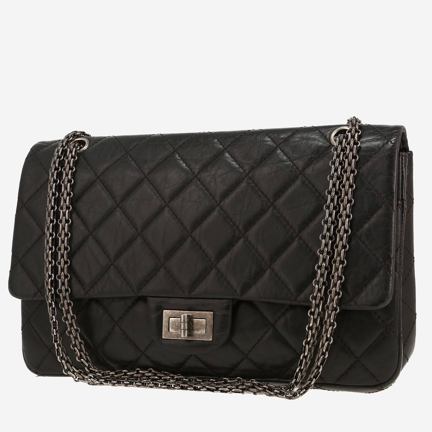 Sac bandoulière Chanel  2.55 en cuir matelassé noir
