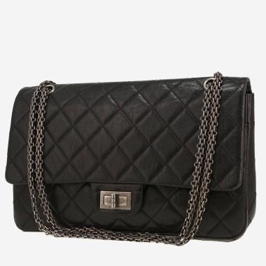 Chanel  2.55 shoulder bag  in black quilted leather