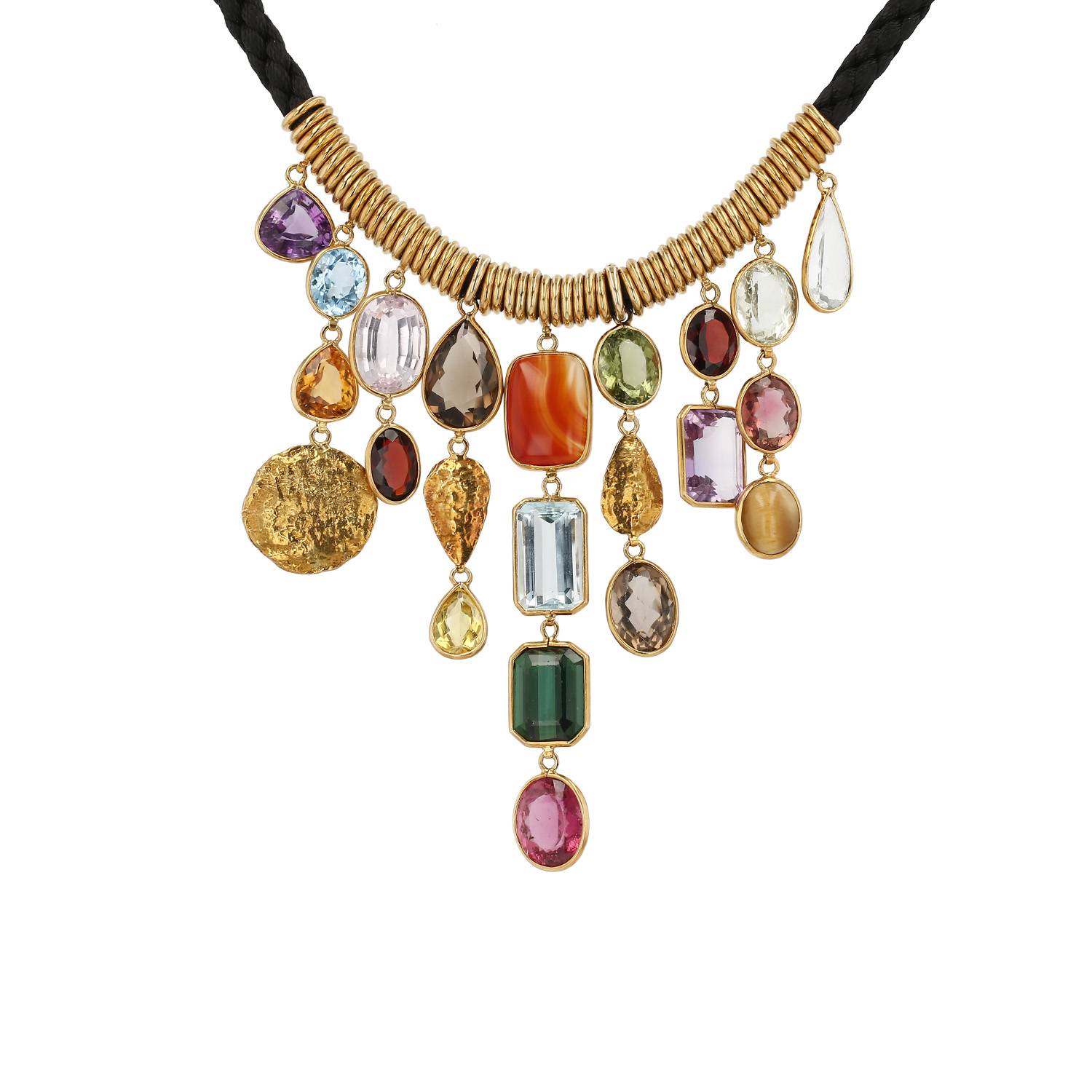 Collier H. Stern en or jaune et pierres de couleurs